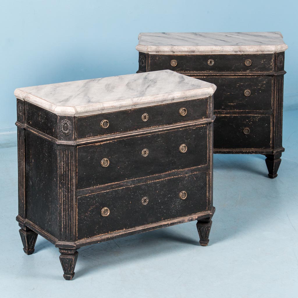 Pair of Small Antique 19th Century Swedish Black Chest of Drawers eBay